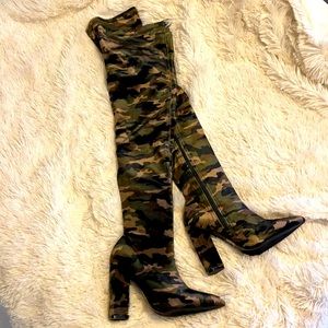 Camo Over the Knee Boots
